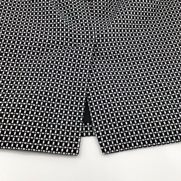 Ann Taylor Women's Skirt Black White Geometric Business Career Sz 10P Buttons‎ - Picture 4 of 8